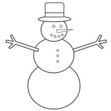 Coloriage Bonhomme de neige aux yeux pointillés