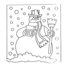 Coloriage Bonhomme de neige sur fond quadrillé