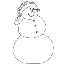Coloriage Bonhomme de neige au bonnet rayé