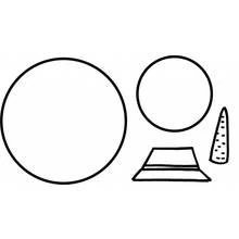 Coloriage Éléments du bonhomme de neige à découper