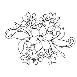 Coloriage Bouquet de fleurs aux feuilles enroulées
