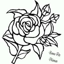 Coloriage Bouquet de fleurs avec une rose détaillée