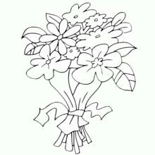 Coloriage Marguerite centrale et petites fleurs rondes