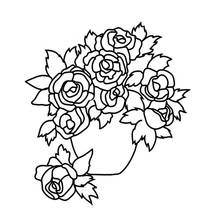 Coloriage Bouquet de fleurs dans un vase