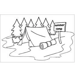 Coloriage Tente de camp d'été