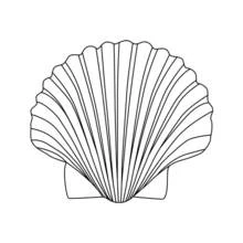 Coloriage Coquillage en forme de coquille Saint-Jacques