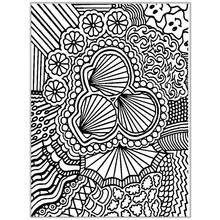 Coloriage Coquillage trio entouré de motifs zentangle