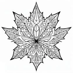 Coloriage Feuille d'Érable aux motifs complexes