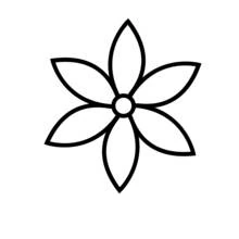 Coloriage Fleur simple à six pétales