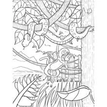 Coloriage Serpent et singe dans la forêt