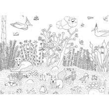 Coloriage Forêt avec renard, canards et amis des bois