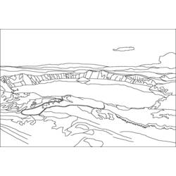 Coloriage Vue aérienne du lac de cratère