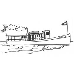 Coloriage Bateau à vapeur naviguant sur le lac