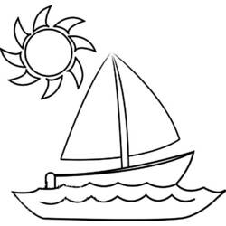 Coloriage Voilier sur le lac sous le soleil