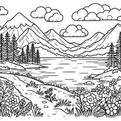 Coloriage Lac #207336 à imprimer et colorier