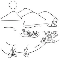 Coloriage Lac #207359 à imprimer et colorier