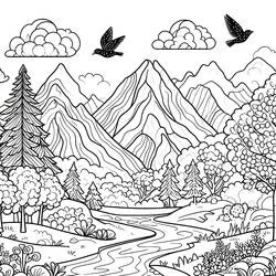 Coloriage Montagne #201835 à imprimer et colorier