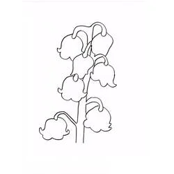 Coloriage Brin de muguet aux pétales festonnés