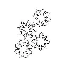 Coloriage Quatre flocons de neige qui tombent