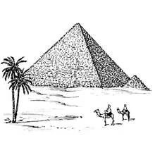 Coloriage Pyramide d'Égypte dans le désert