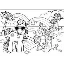 Coloriage My Little Pony à la plage entre amies