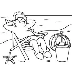 Coloriage Homme détendu sur la plage