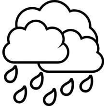 Coloriage Pluie tombant de nuages ronds