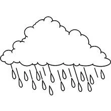 Coloriage Nuage laissant tomber la pluie