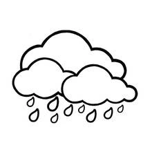 Coloriage Nuages laissant tomber la pluie