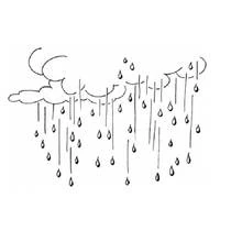 Coloriage Pluie tombant des nuages