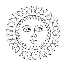 Coloriage Soleil souriant façon saison été