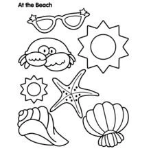 Coloriage Collection d'objets de plage