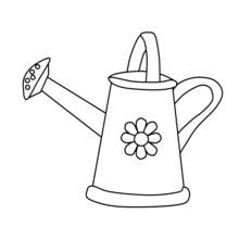 Coloriage Arrosoir décoré d'une fleur