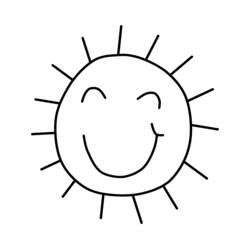 Coloriage Soleil souriant avec des rayons
