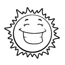 Coloriage Soleil souriant aux rayons pointus