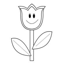 Coloriage Tulipe au visage souriant