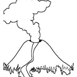 Volcan - Coloriages gratuits à imprimer