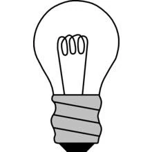 Coloriage Ampoule électrique avec filament visible