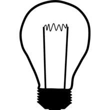 Coloriage Ampoule électrique avec filament visible