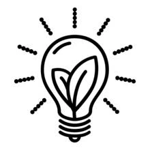 Coloriage Ampoule électrique avec une feuille à l'intérieur