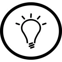 Coloriage Ampoule électrique allumée dans un cercle