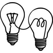 Coloriage Ampoule électrique en duo avec filaments