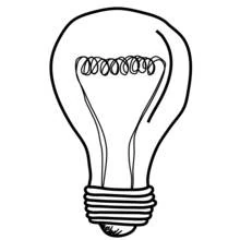 Coloriage Ampoule électrique au filament en spirale