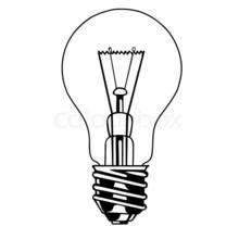 Coloriage Ampoule électrique classique avec filament visible
