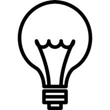 Coloriage Ampoule électrique avec filament simple