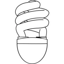 Coloriage Ampoule électrique fluocompacte en spirale