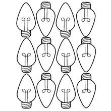 Coloriage Douze ampoules de guirlande de Noël