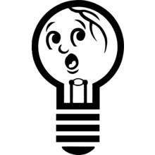 Coloriage Ampoule électrique au visage surpris