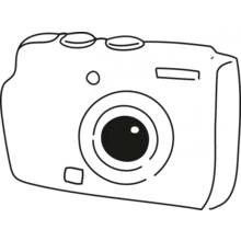 Coloriage Appareil photo avec objectif rond