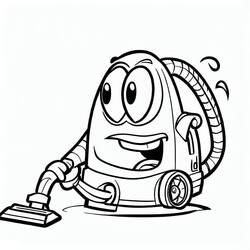 Coloriage Aspirateur au visage souriant